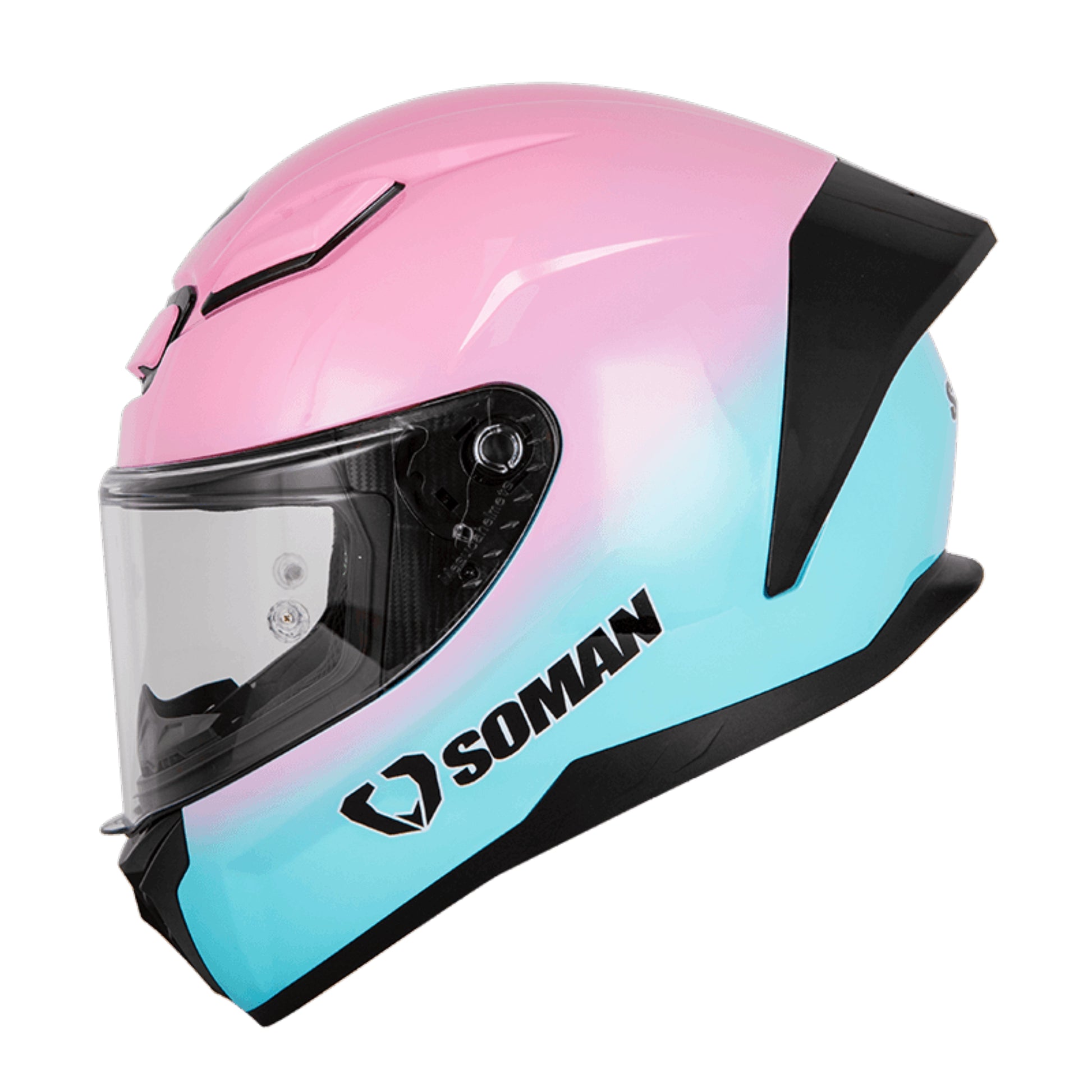 SOMAN PINK BLUE FULL FACE HELMET 