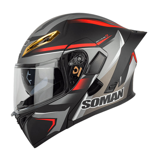 soman modular helmet vison red gray