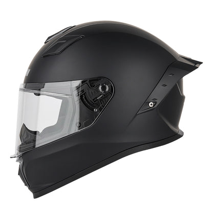 Soman F1 full face motorcycle helmet in matte black, featuring a sleek, minimalist design with full head protection for safe riding
