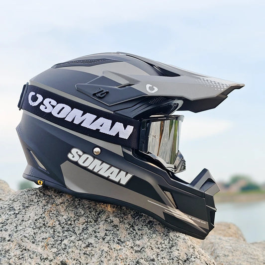 soman star load grey off road motocross helmet