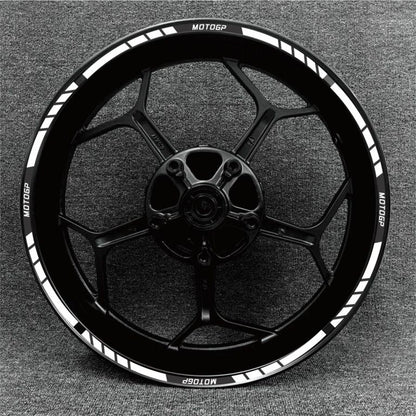 Custom MotoGP wheel stickers – available for 14-inch to 18-inch motorcycle rims.